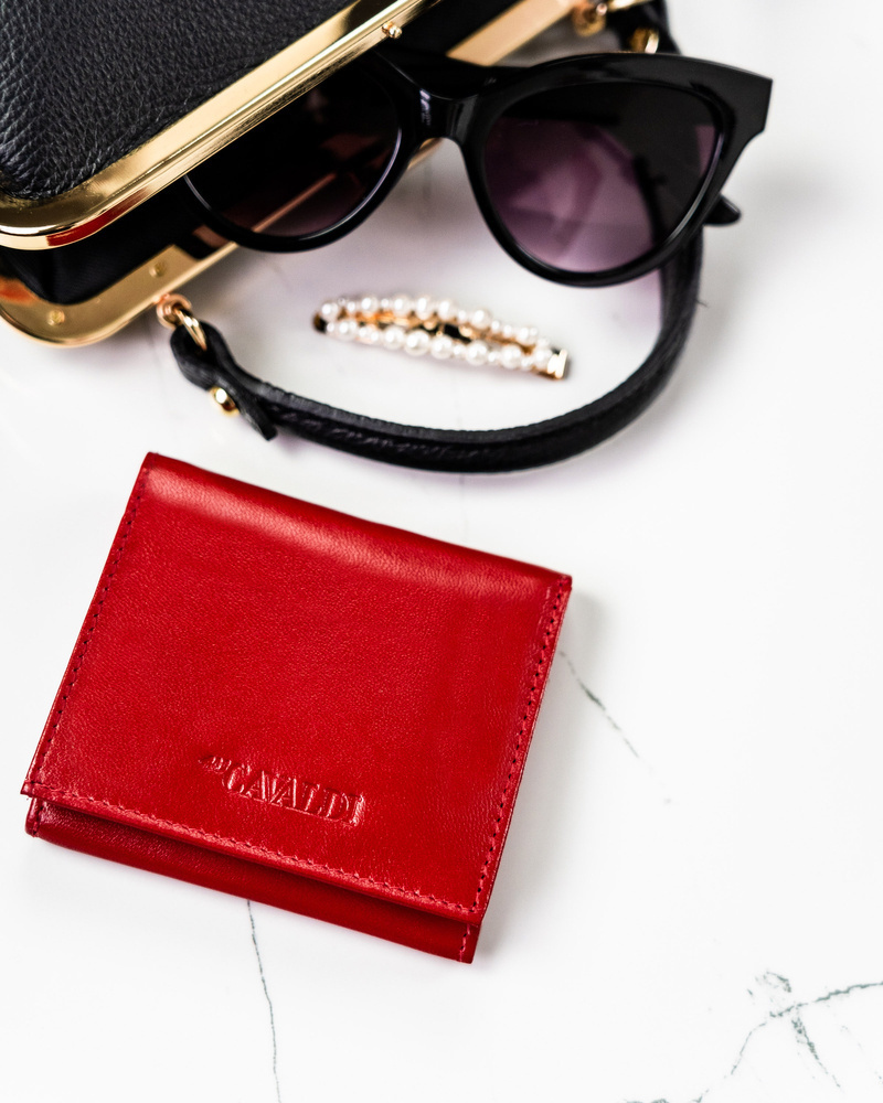 Cavaldi Červená hladká malá kožená peňaženka M527 RD-AN01-GCL Veľkosť: ONE SIZE