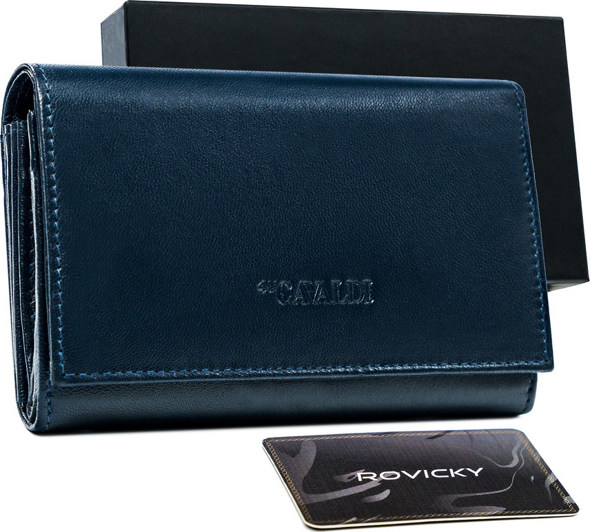 Cavaldi Klasická peňaženka z kože - tmavomodrá M353 [DH] RD-22-GCL-0894 NAVY Veľkosť: ONE SIZE