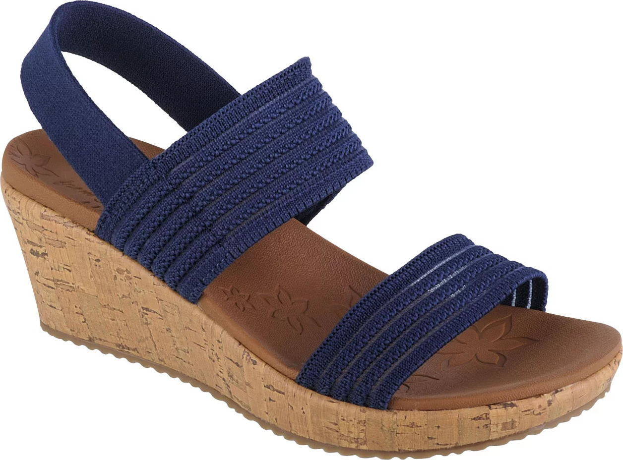 Tmavomodré sandále na kline Skechers Beverlee - Sheer Luck 119571-NVY Veľkosť: 39