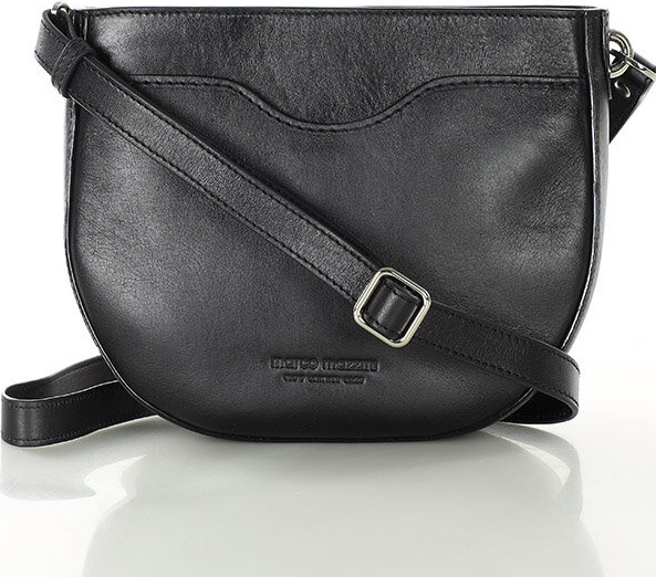 MARCO MAZZINI Čierna kožená crossbody kabelka v tvare podkovy (G11512a) Veľkosť: ONE SIZE