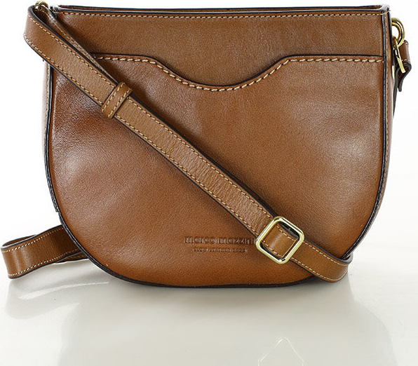 MARCO MAZZINI Hnedá kožená crossbody kabelka v tvare podkovy (G11512b) Veľkosť: ONE SIZE