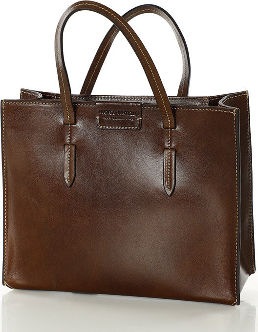 MARCO MAZZINI Tmavo hnedá elegantná shopper kabelka (G12152b) Veľkosť: ONE SIZE