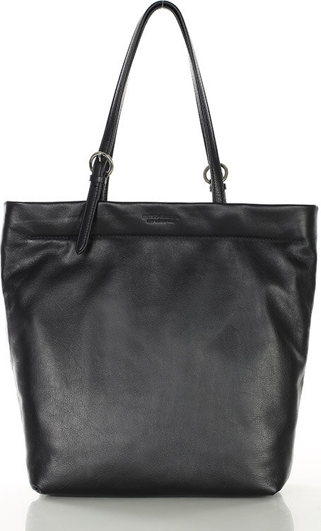 MARCO MAZZINI Čierna dámska kožená shopper kabelka (G12399a) Veľkosť: ONE SIZE