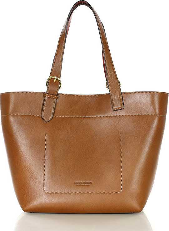 MARCO MAZZINI Hnedá priestranná shopper kabelka (G12404b) Veľkosť: ONE SIZE