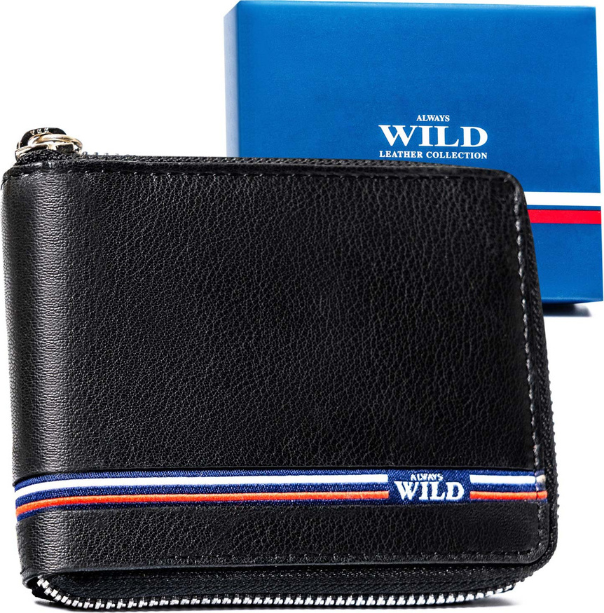 Always Wild čierna pánska peňaženka na zips A207 N992Z-GV Veľkosť: ONE SIZE