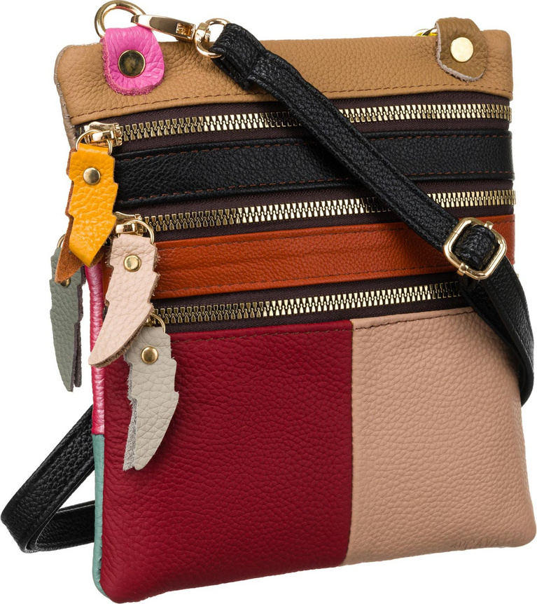 Farebná kožená crossbody kabelka 1718-SKL Veľkosť: ONE SIZE