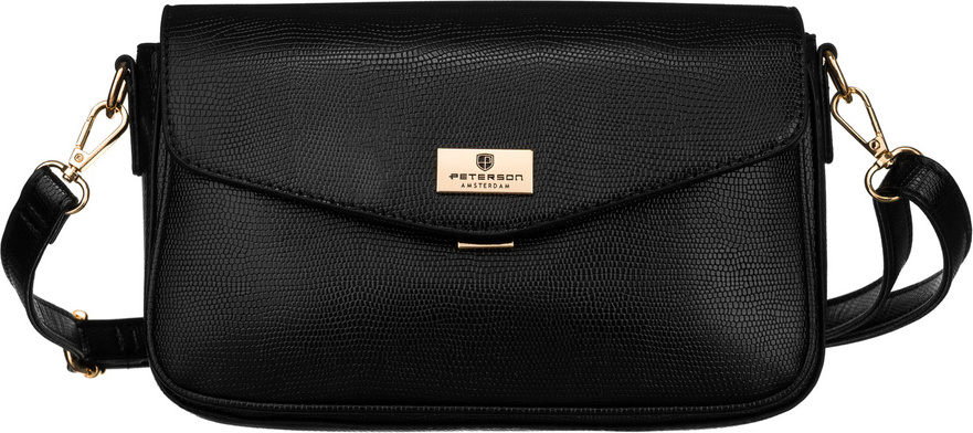Peterson čierna crossbody kabelka s imitáciou hadej kože PTN TOR-ALE-18 Veľkosť: ONE SIZE