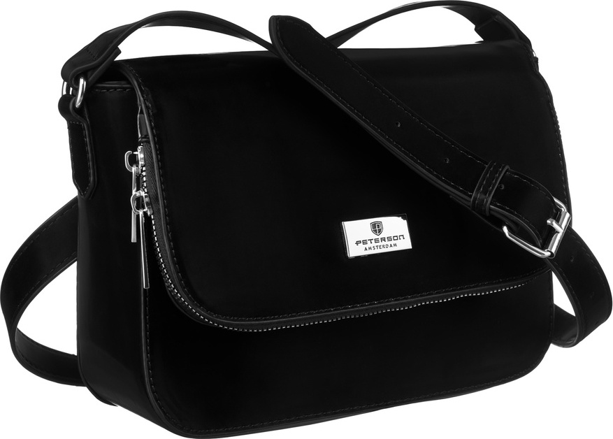 Peterson čierna crossbody kabelka s chlopňou PTN TOR-ALE-13 Veľkosť: ONE SIZE