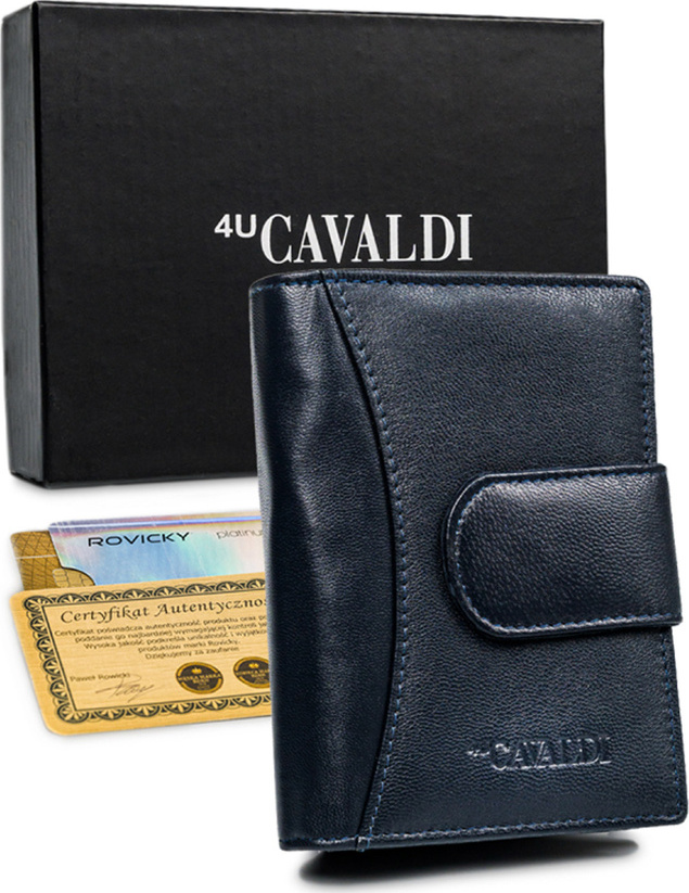 4U Cavaldi Tmavomodrá priestranná dámska peňaženka M802 RD-09-GCL Veľkosť: ONE SIZE