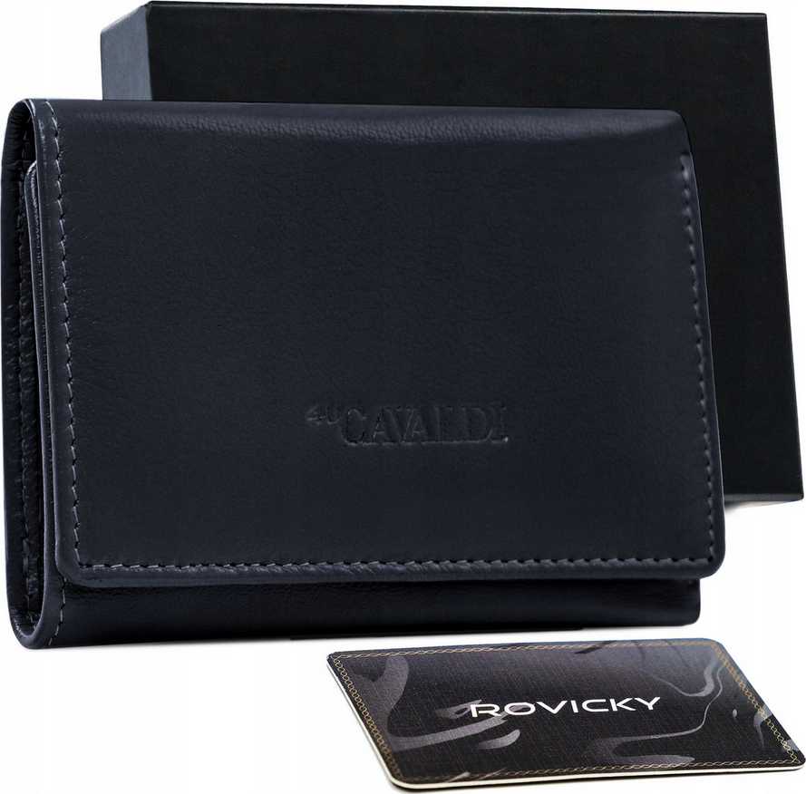 4U Cavaldi tmavomodrá malá peňaženka z prírodnej kože M793 RD-17-GCL Veľkosť: ONE SIZE