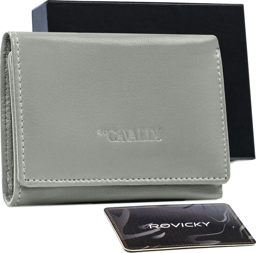 4U Cavaldi sivá malá peňaženka z prírodnej kože M792 RD-17-GCL Veľkosť: ONE SIZE