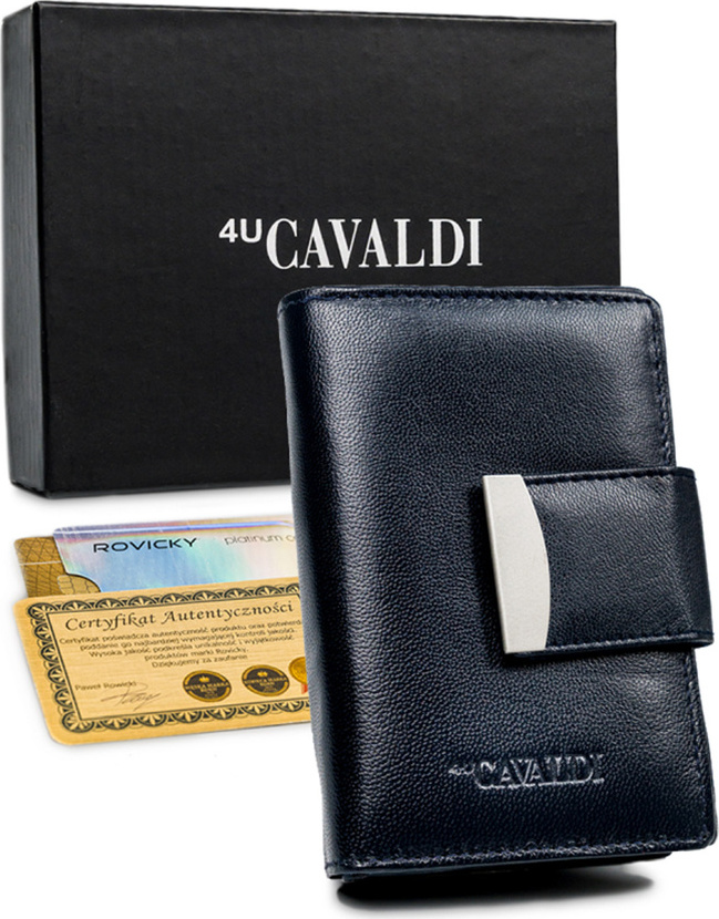 4U Cavaldi tmavomodrá dámska kožená peňaženka M779 RD-04-GCL Veľkosť: ONE SIZE