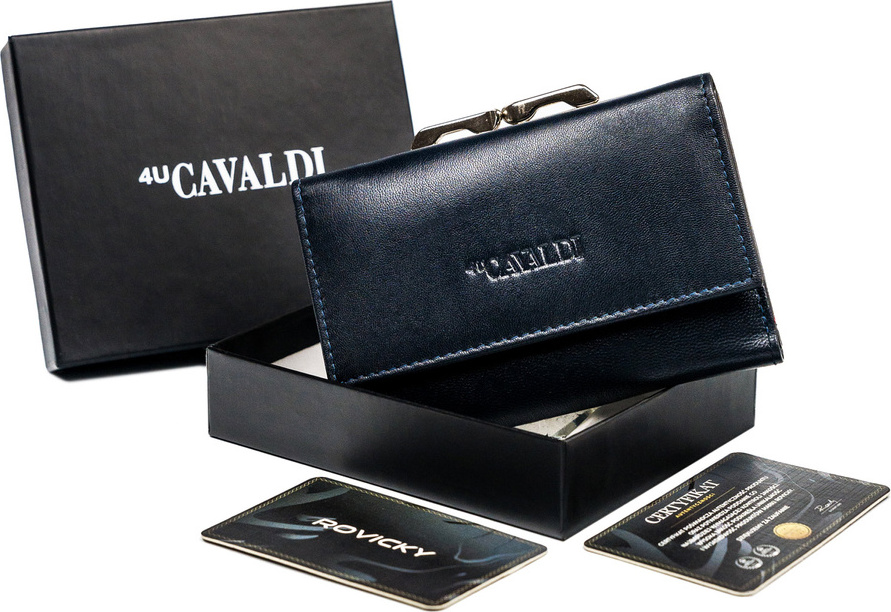 4U Cavaldi Tmavomodrá peňaženka s RFID M817 RD-18-GCL Veľkosť: ONE SIZE