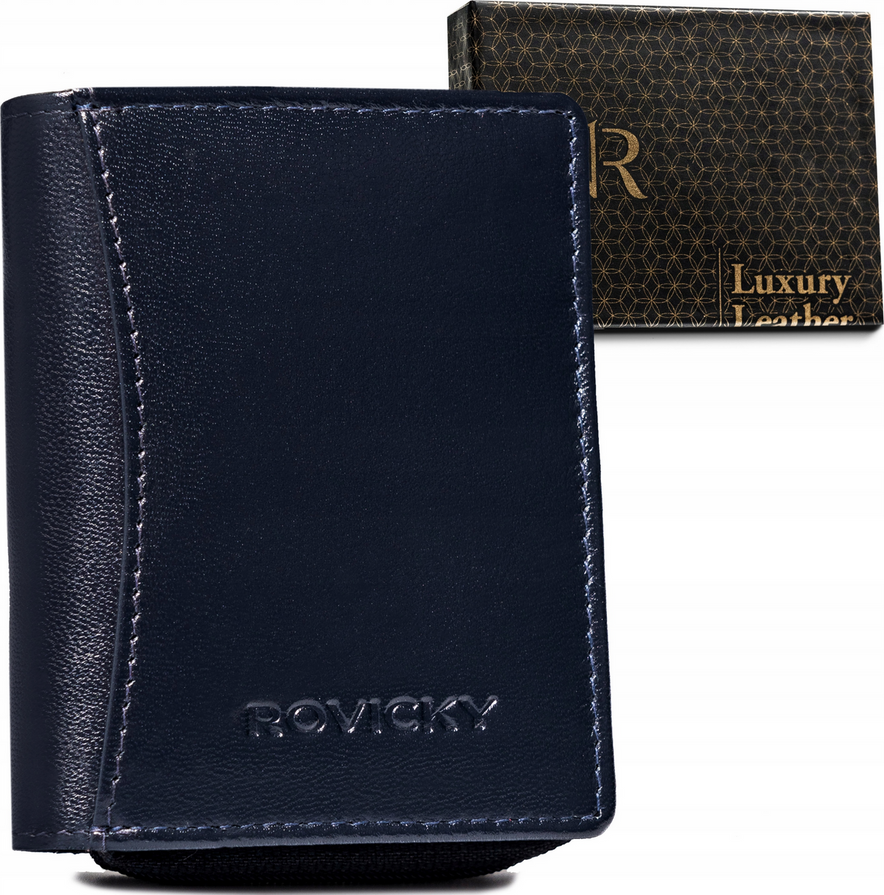 Rovicky Tmavomodrá dámska kožená malá peňaženka V298 R-RD-34-GCL Veľkosť: ONE SIZE