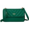 4U Cavaldi Tmavozelená prešívaná peňaženka s popruhom M823
