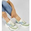 Dámske smotanovo-zelené sneakersy