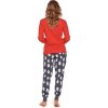 Doctor Nap Červeno-sivé dámske vianočné pyžamo Good Vibes (Veľkosť S)