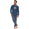 Tmavomodré pánske pyžamo so zvieracou potlačou