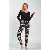 Čierne pyžamo so vzorovanými nohavicami Taro Charlotte