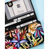 Rovicky čierna kožená peňaženka s farebnými vzormi V344
