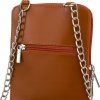 Karamelovo hnedá kožená crossbody kabelka s púzdrom na telefón