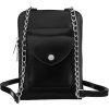 Čierna kožená crossbody kabelka s púzdrom na telefón