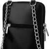 Čierna kožená crossbody kabelka s púzdrom na telefón