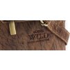Always Wild hnedá kožená taška cez rameno so zipsami