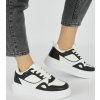 Čierno-biele dámske sneakersy na platforme