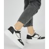 Čierno-biele dámske sneakersy na platforme