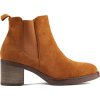 Karamelové chelsea členkové topánky na širokom podpätku