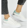 Biele tenisky dámske s mintovým doplnkom