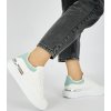 Biele tenisky dámske s mintovým doplnkom