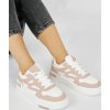Bielo-púdrové sneakersy dámske na platforme