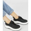 Dámske čierne sneakersy na hrubej podrážke