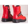 Červené dievčenské členkové topánky