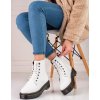 Dámske biele šnurovacie členkové topánky BIG STAR