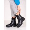 Čierne dámske členkové topánky na platforme Shelovet