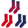 Modro-červený darčekový set troch párov ponožiek Art.133