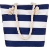 Modro-biela pruhovaná plážová taška