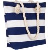 Modro-biela pruhovaná plážová taška