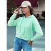 Mintová crop mikina s kapucňou TRENDHOOD