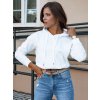 Biela crop mikina s kapucňou TRENDHOOD
