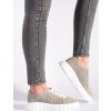Sivé poltopánky na platforme zo semišovej kože