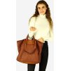 MARCO MAZZINI Karamelová pletená shopper bag (Veľkosť ONE SIZE)