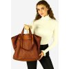 MARCO MAZZINI Karamelová pletená shopper bag (Veľkosť ONE SIZE)