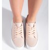Púdrové dierkované kožené dámske tenisky Sergio Leone