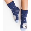 Tmvomodré detské vianočné ponožky s tučniakom Art.154 (Veľkosť 20/22)