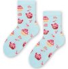 Mintové dievčenské ponožky s tortičkami Art.084