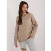 Béžový dámsky sveter s okrúhlym výstrihom